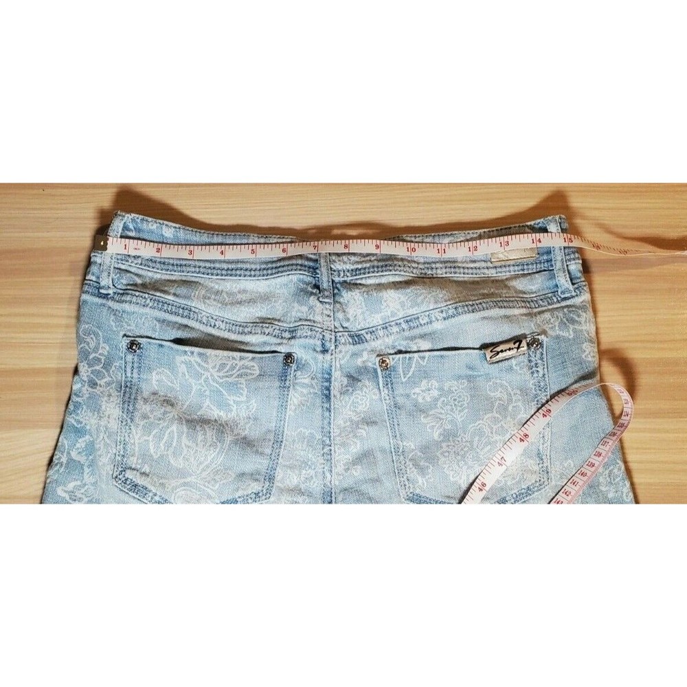 SEVEN7 Women's Size 6 Blue Jean Floral Print Denim Shorts 30" Waist - Picture 7 of 7